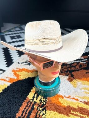 TWISTER, Bangora Straw Cattleman Crown, cowboy hat!!